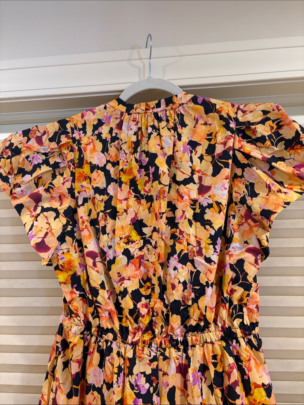 NWOT Ulla Johnson Floral Midi Dress with Orange & Pink Blooms, Size US 6 - Picture 7 of 9
